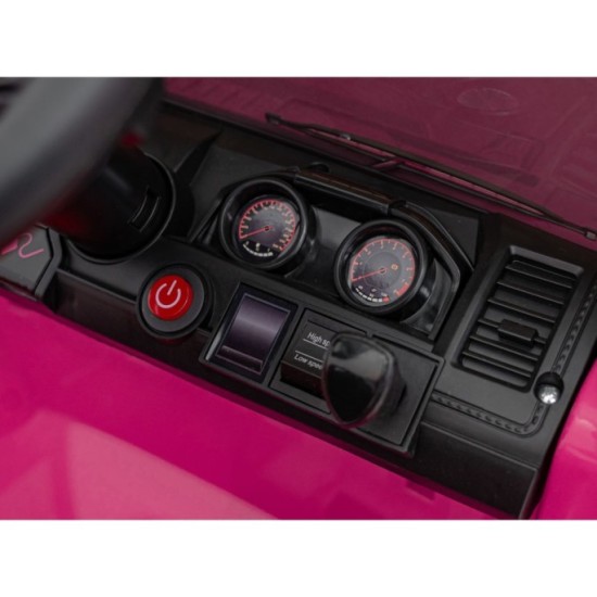 JOKO Elektrické autíčko Jeep MOUNTAIN, penové kolesá, kožené sedadlo, ružové