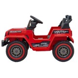 JOKO Elektrické autíčko Jeep MOUNTAIN, penové kolesá, kožené sedadlo, červené