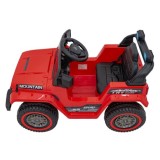 JOKO Elektrické autíčko Jeep MOUNTAIN, penové kolesá, kožené sedadlo, červené