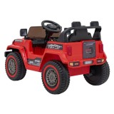 JOKO Elektrické autíčko Jeep MOUNTAIN, penové kolesá, kožené sedadlo, červené