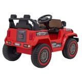 JOKO Elektrické autíčko Jeep MOUNTAIN, penové kolesá, kožené sedadlo, červené