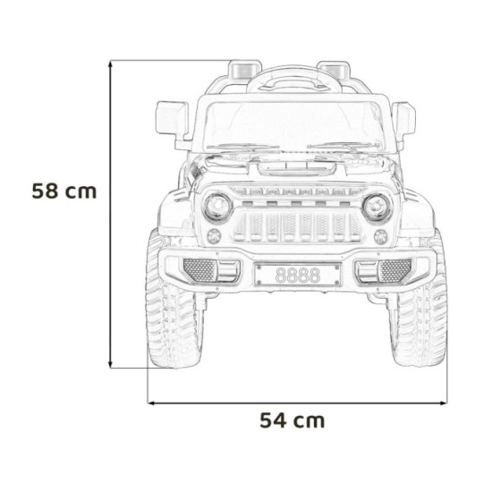 JOKO Elektrické autíčko Jeep MOUNTAIN, penové kolesá, kožené sedadlo, červené