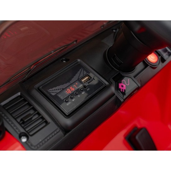JOKO Elektrické autíčko Jeep MOUNTAIN, penové kolesá, kožené sedadlo, červené