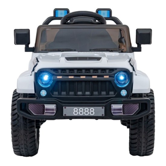 JOKO Elektrické autíčko Jeep MOUNTAIN, penové kolesá, kožené sedadlo, biele