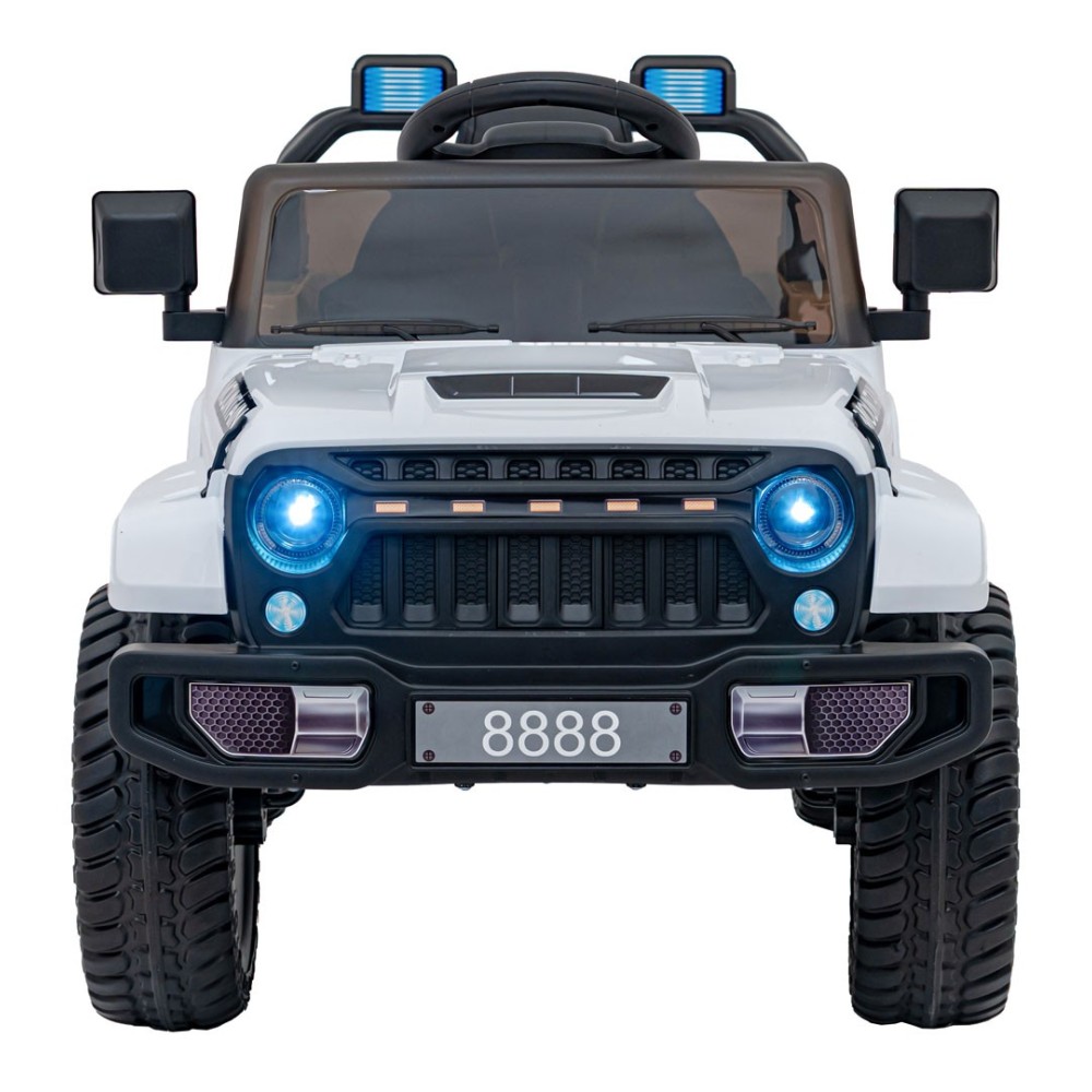 JOKO Elektrické autíčko Jeep MOUNTAIN, penové kolesá, kožené sedadlo, biele