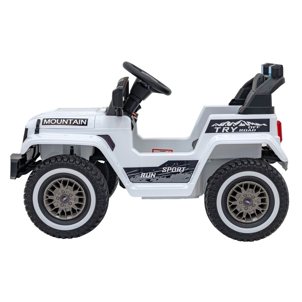JOKO Elektrické autíčko Jeep MOUNTAIN, penové kolesá, kožené sedadlo, biele