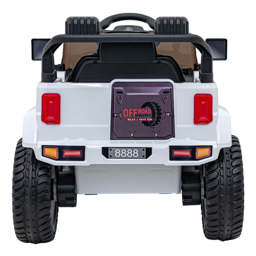 JOKO Elektrické autíčko Jeep MOUNTAIN, penové kolesá, kožené sedadlo, biele