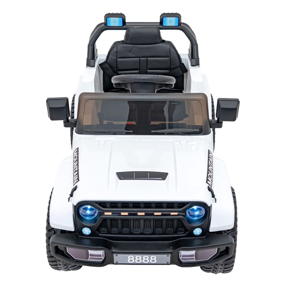 JOKO Elektrické autíčko Jeep MOUNTAIN, penové kolesá, kožené sedadlo, biele