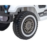 JOKO Elektrické autíčko Jeep MOUNTAIN, penové kolesá, kožené sedadlo, biele