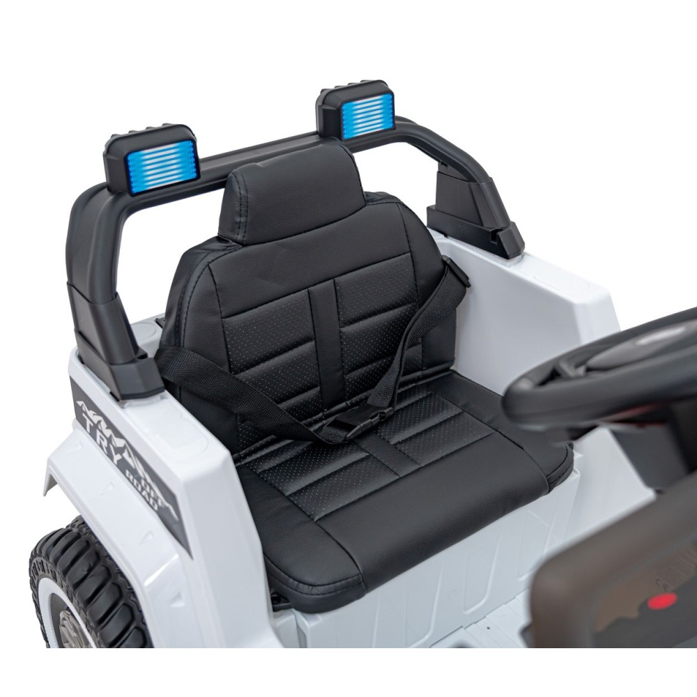 JOKO Elektrické autíčko Jeep MOUNTAIN, penové kolesá, kožené sedadlo, biele