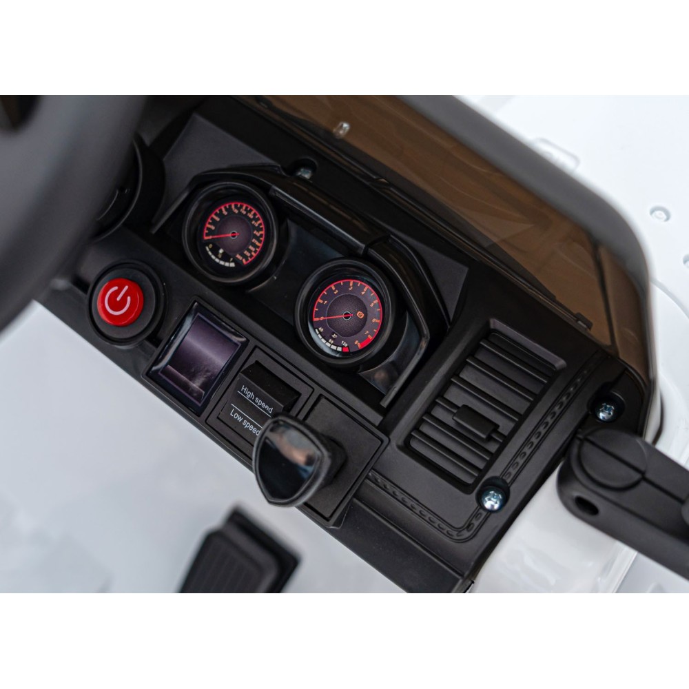JOKO Elektrické autíčko Jeep MOUNTAIN, penové kolesá, kožené sedadlo, biele