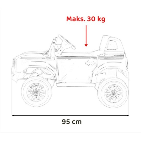 JOKO Elektrické Autíčko Toyota PRADO, penové kolesá, kožené sedadlo, čierne