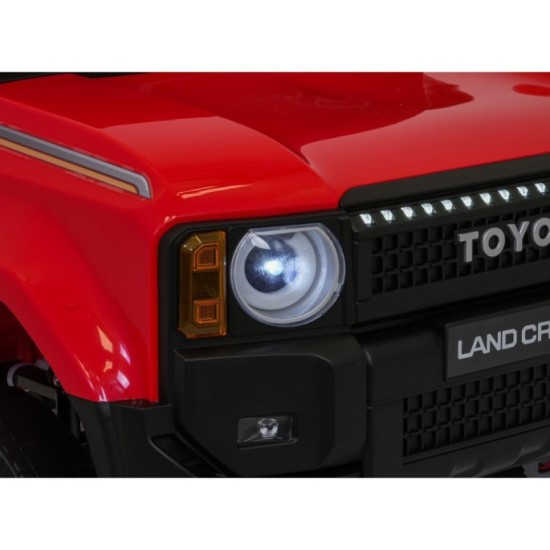 JOKO Elektrické Autíčko Toyota PRADO, penové kolesá, kožené sedadlo, červené
