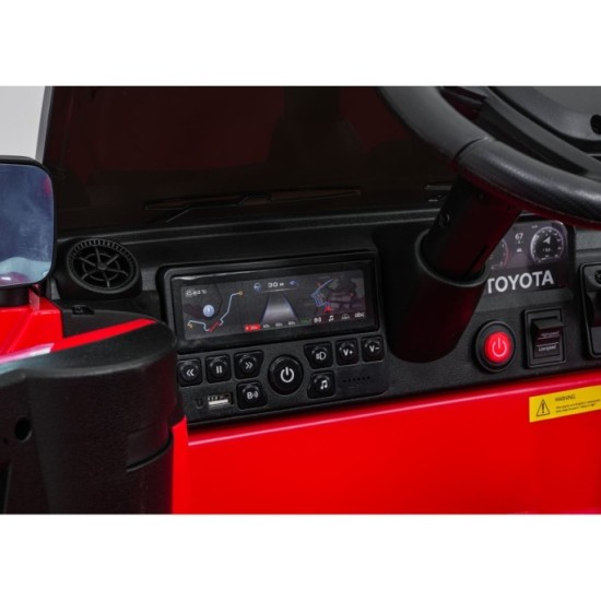JOKO Elektrické Autíčko Toyota PRADO, penové kolesá, kožené sedadlo, červené