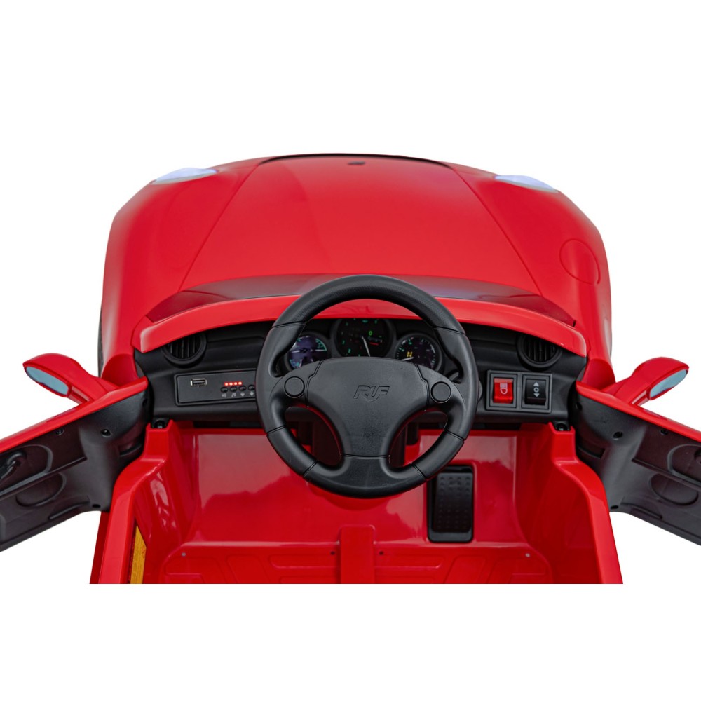 JOKO Elektrické autíčko RUF CTR3, penové kolesá, kožené sedadlo, červené