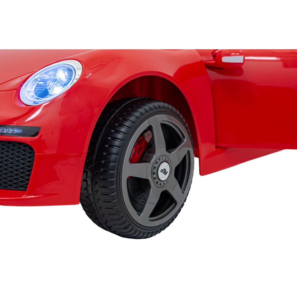 JOKO Elektrické autíčko RUF CTR3, penové kolesá, kožené sedadlo, červené