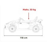 JOKO Elektrické autíčko RUF CTR3, penové kolesá, kožené sedadlo, červené