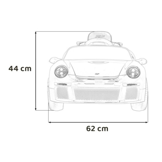 JOKO Elektrické autíčko RUF CTR3, penové kolesá, kožené sedadlo, červené