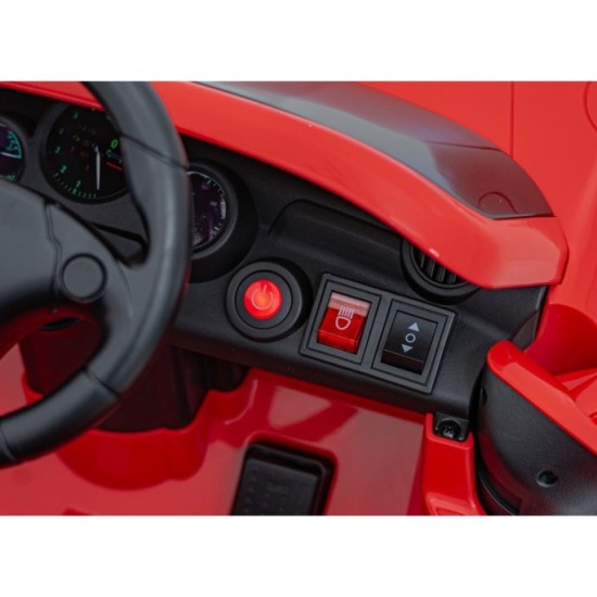 JOKO Elektrické autíčko RUF CTR3, penové kolesá, kožené sedadlo, červené