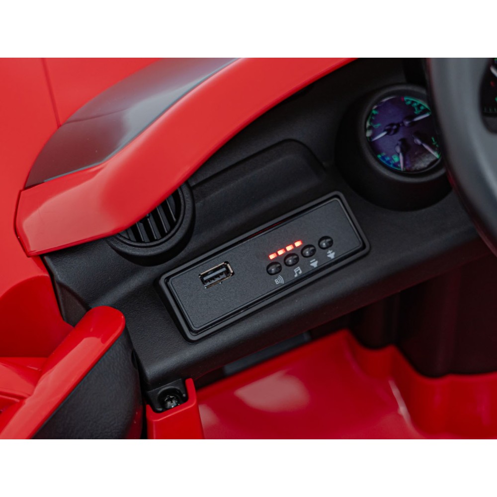 JOKO Elektrické autíčko RUF CTR3, penové kolesá, kožené sedadlo, červené