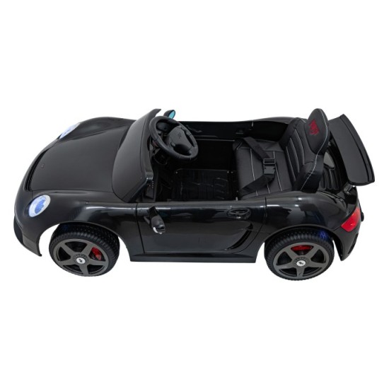 JOKO Elektrické autíčko RUF CTR3, penové kolesá, kožené sedadlo, čierne