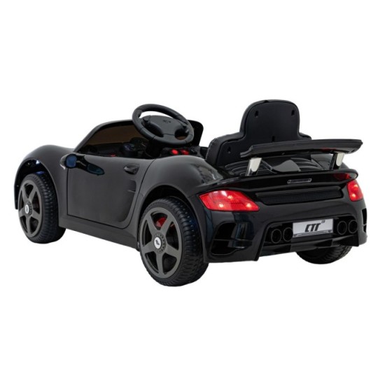 JOKO Elektrické autíčko RUF CTR3, penové kolesá, kožené sedadlo, čierne