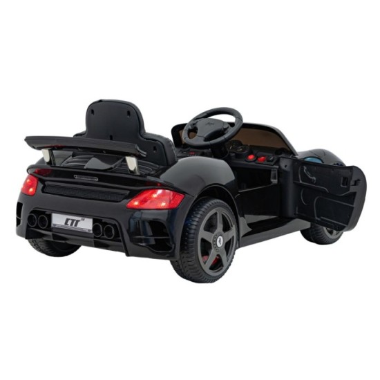 JOKO Elektrické autíčko RUF CTR3, penové kolesá, kožené sedadlo, čierne