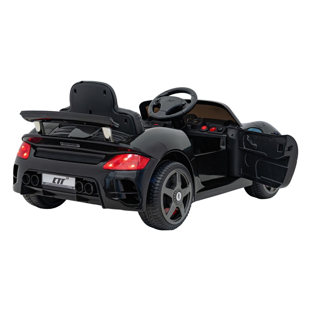 JOKO Elektrické autíčko RUF CTR3, penové kolesá, kožené sedadlo, čierne