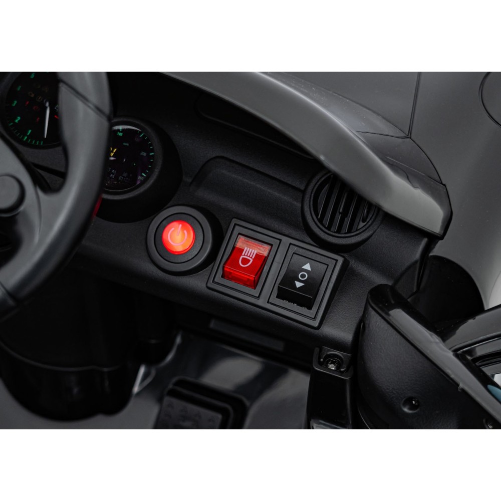 JOKO Elektrické autíčko RUF CTR3, penové kolesá, kožené sedadlo, čierne