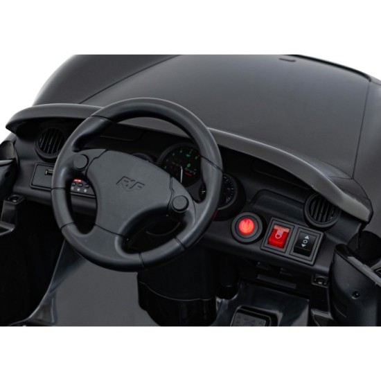 JOKO Elektrické autíčko RUF CTR3, penové kolesá, kožené sedadlo, čierne