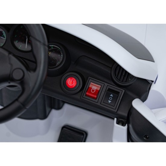 JOKO Elektrické autíčko RUF CTR3, penové kolesá, kožené sedadlo, biele