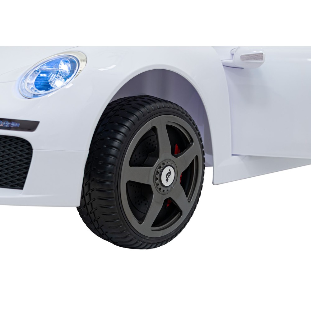 JOKO Elektrické autíčko RUF CTR3, penové kolesá, kožené sedadlo, biele