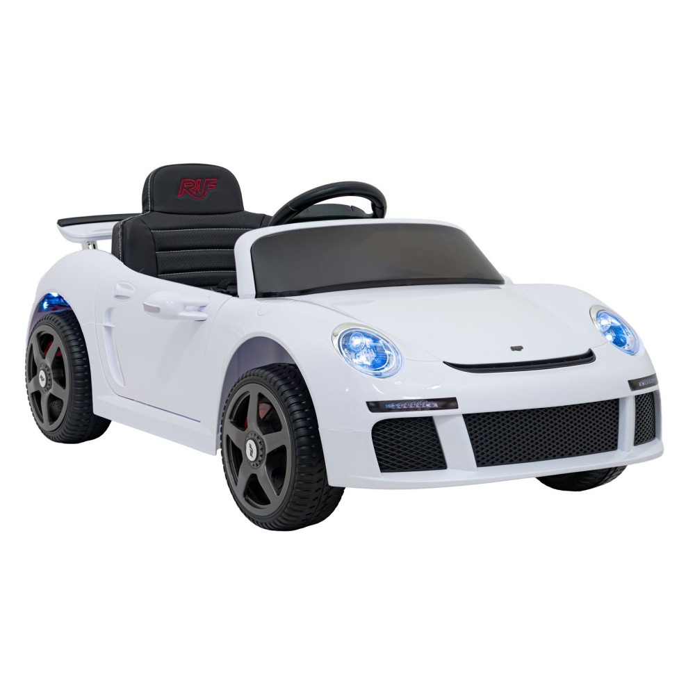 JOKO Elektrické autíčko RUF CTR3, penové kolesá, kožené sedadlo, biele