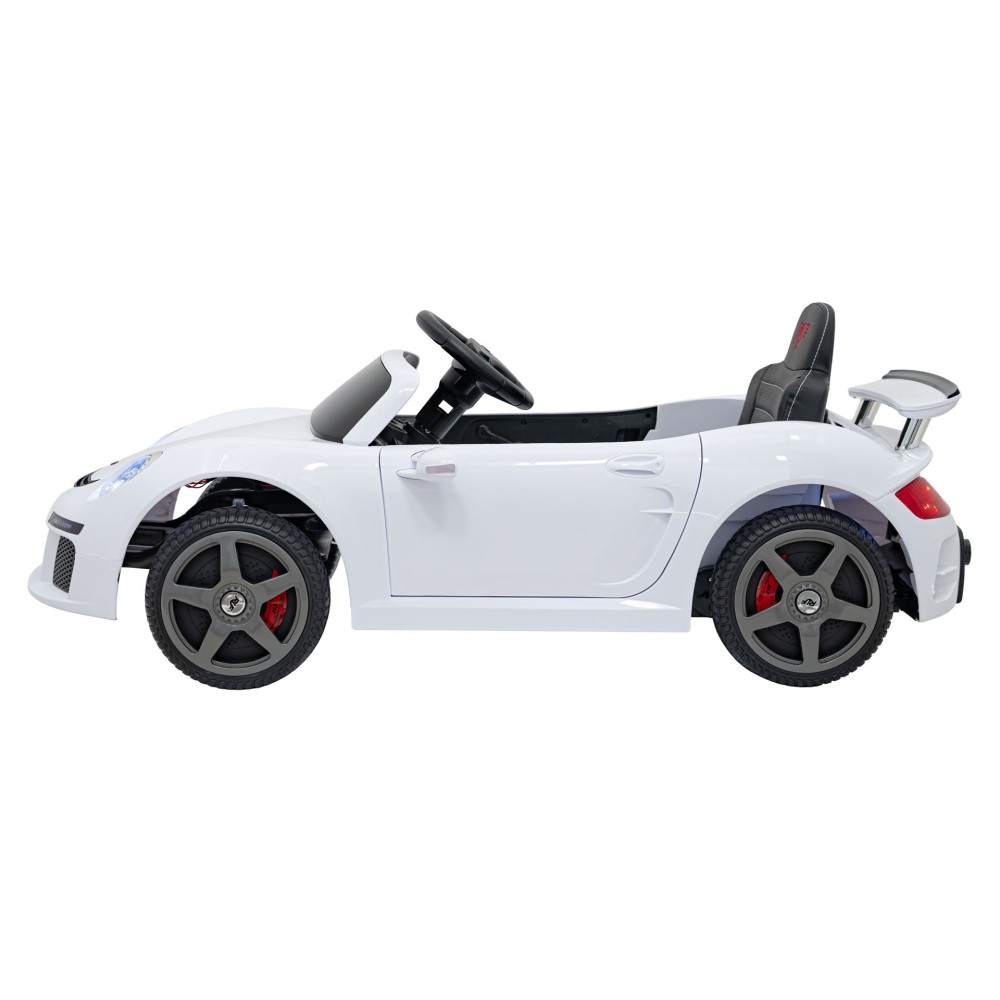 JOKO Elektrické autíčko RUF CTR3, penové kolesá, kožené sedadlo, biele