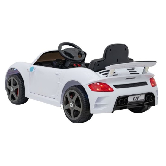 JOKO Elektrické autíčko RUF CTR3, penové kolesá, kožené sedadlo, biele