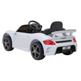 JOKO Elektrické autíčko RUF CTR3, penové kolesá, kožené sedadlo, biele