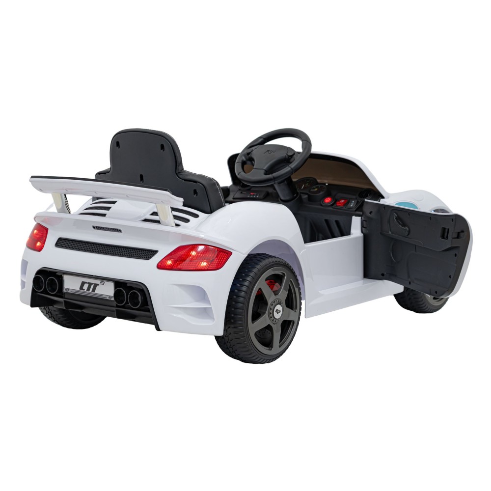 JOKO Elektrické autíčko RUF CTR3, penové kolesá, kožené sedadlo, biele