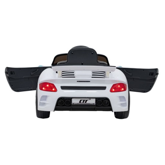 JOKO Elektrické autíčko RUF CTR3, penové kolesá, kožené sedadlo, biele