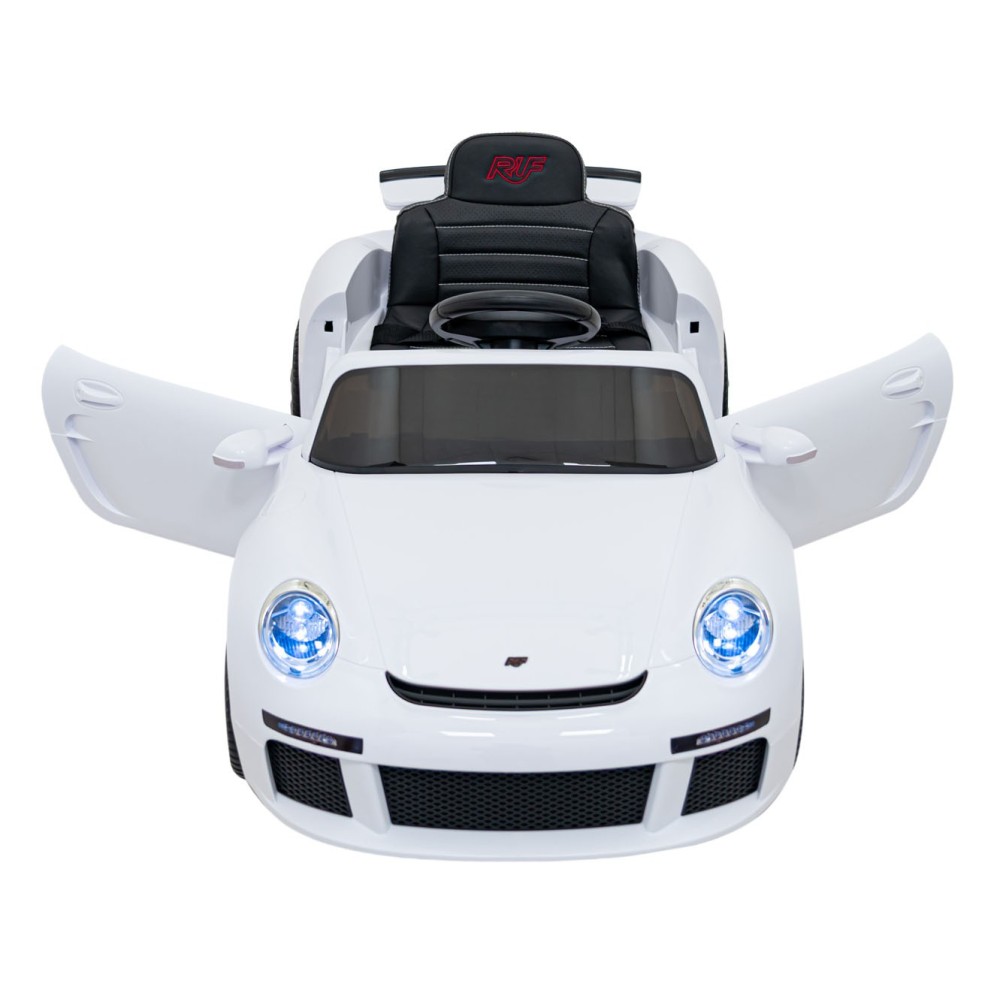 JOKO Elektrické autíčko RUF CTR3, penové kolesá, kožené sedadlo, biele