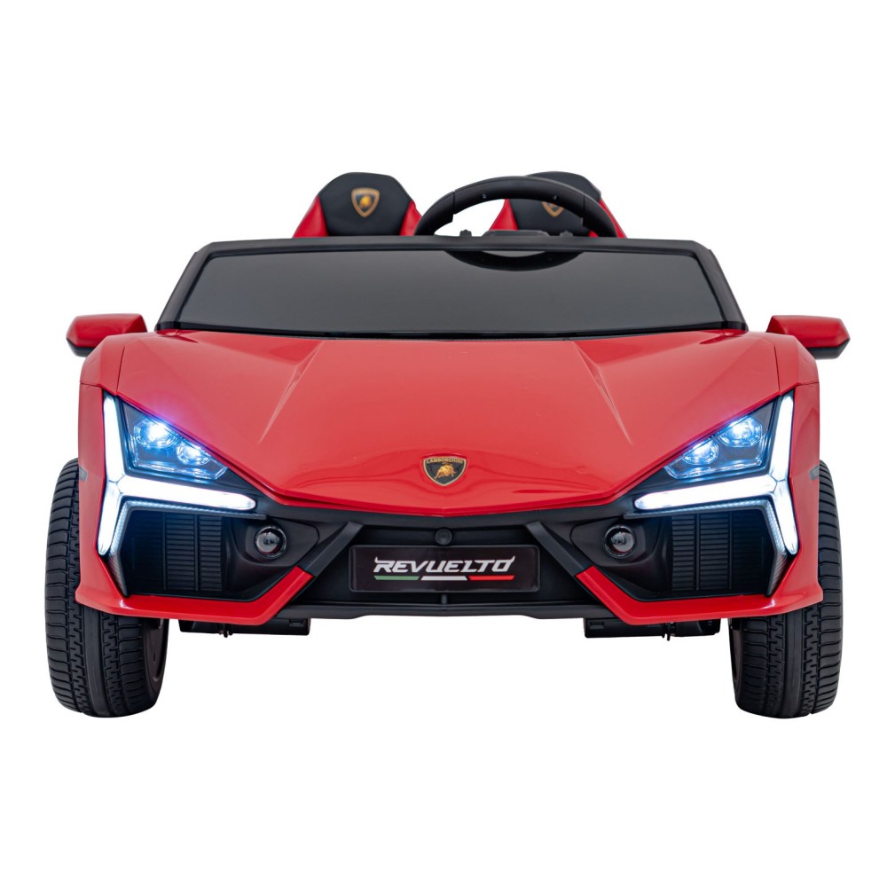 JOKO Elektrické autíčko Lamborghini Revuelto XL 4x4 24V, Dvojmiestne Kožené sedadlo, Penové kolesá, FM rádio, Nosnosť 60kg, červ