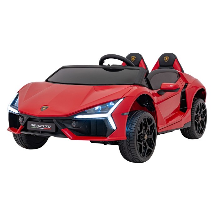 JOKO Elektrické autíčko Lamborghini Revuelto XL 4x4 24V, Dvojmiestne Kožené sedadlo, Penové kolesá, FM rádio, Nosnosť 60kg, červ