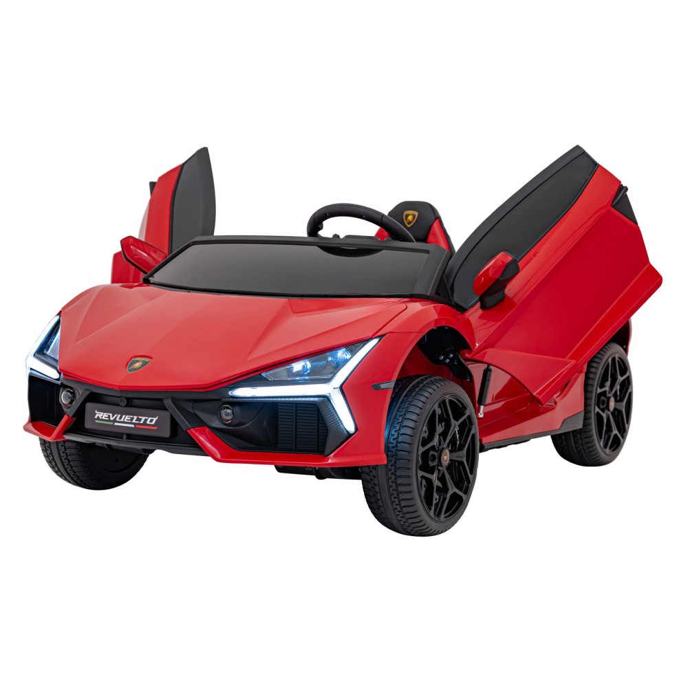 JOKO Elektrické autíčko Lamborghini Revuelto XL 4x4 24V, Dvojmiestne Kožené sedadlo, Penové kolesá, FM rádio, Nosnosť 60kg, červ