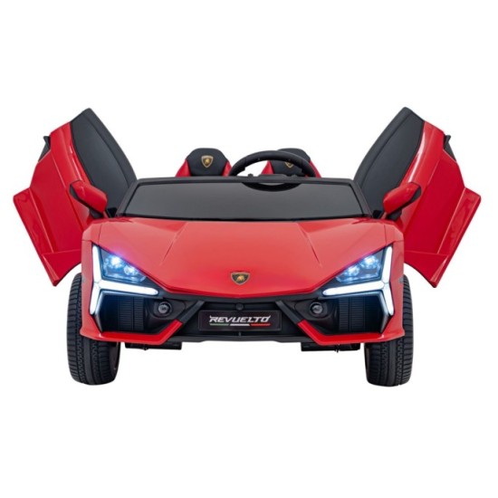 JOKO Elektrické autíčko Lamborghini Revuelto XL 4x4 24V, Dvojmiestne Kožené sedadlo, Penové kolesá, FM rádio, Nosnosť 60kg, červ