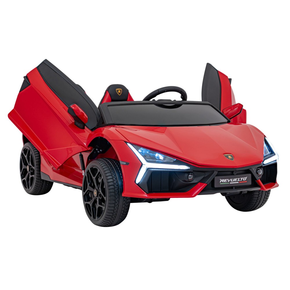 JOKO Elektrické autíčko Lamborghini Revuelto XL 4x4 24V, Dvojmiestne Kožené sedadlo, Penové kolesá, FM rádio, Nosnosť 60kg, červ