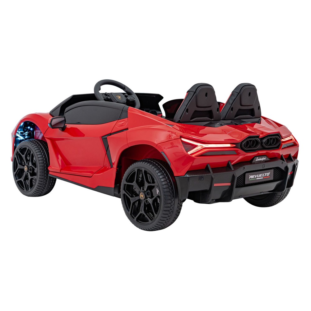 JOKO Elektrické autíčko Lamborghini Revuelto XL 4x4 24V, Dvojmiestne Kožené sedadlo, Penové kolesá, FM rádio, Nosnosť 60kg, červ