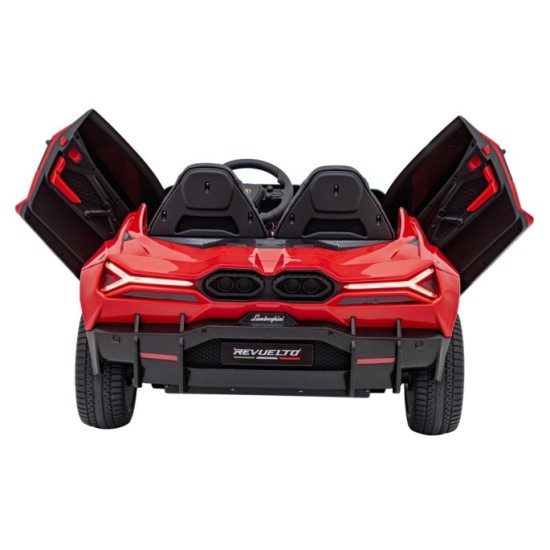 JOKO Elektrické autíčko Lamborghini Revuelto XL 4x4 24V, Dvojmiestne Kožené sedadlo, Penové kolesá, FM rádio, Nosnosť 60kg, červ