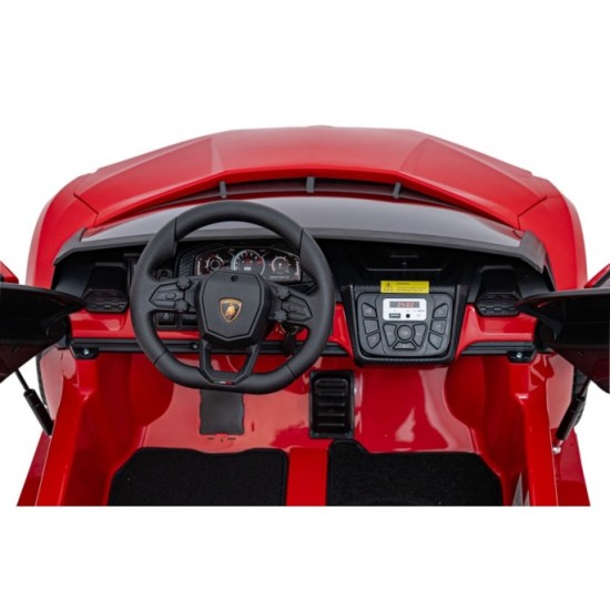 JOKO Elektrické autíčko Lamborghini Revuelto XL 4x4 24V, Dvojmiestne Kožené sedadlo, Penové kolesá, FM rádio, Nosnosť 60kg, červ