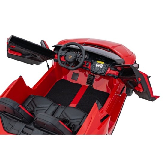 JOKO Elektrické autíčko Lamborghini Revuelto XL 4x4 24V, Dvojmiestne Kožené sedadlo, Penové kolesá, FM rádio, Nosnosť 60kg, červ