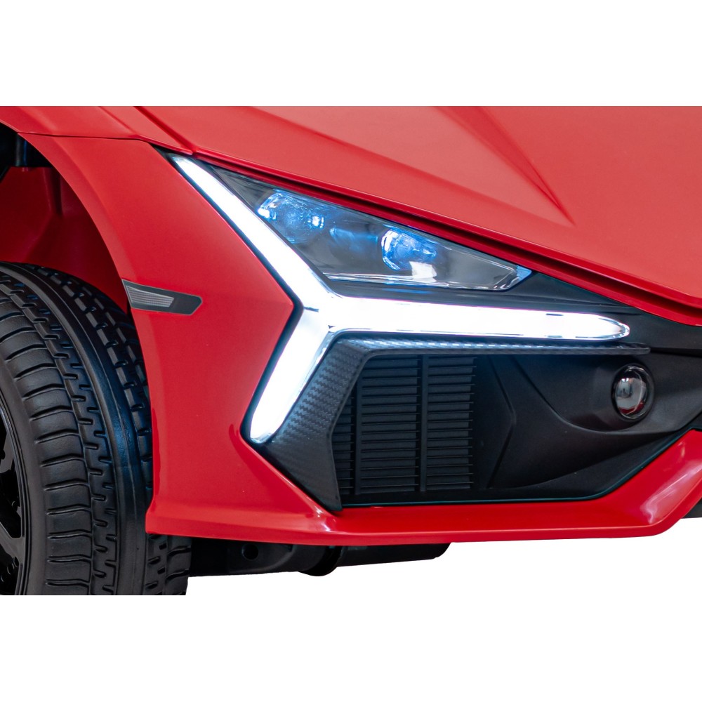 JOKO Elektrické autíčko Lamborghini Revuelto XL 4x4 24V, Dvojmiestne Kožené sedadlo, Penové kolesá, FM rádio, Nosnosť 60kg, červ