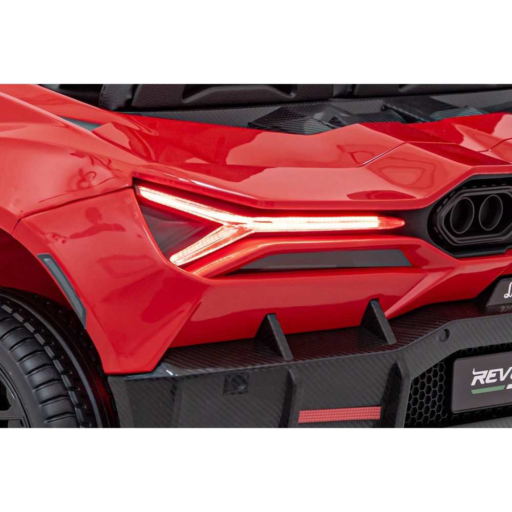 JOKO Elektrické autíčko Lamborghini Revuelto XL 4x4 24V, Dvojmiestne Kožené sedadlo, Penové kolesá, FM rádio, Nosnosť 60kg, červ